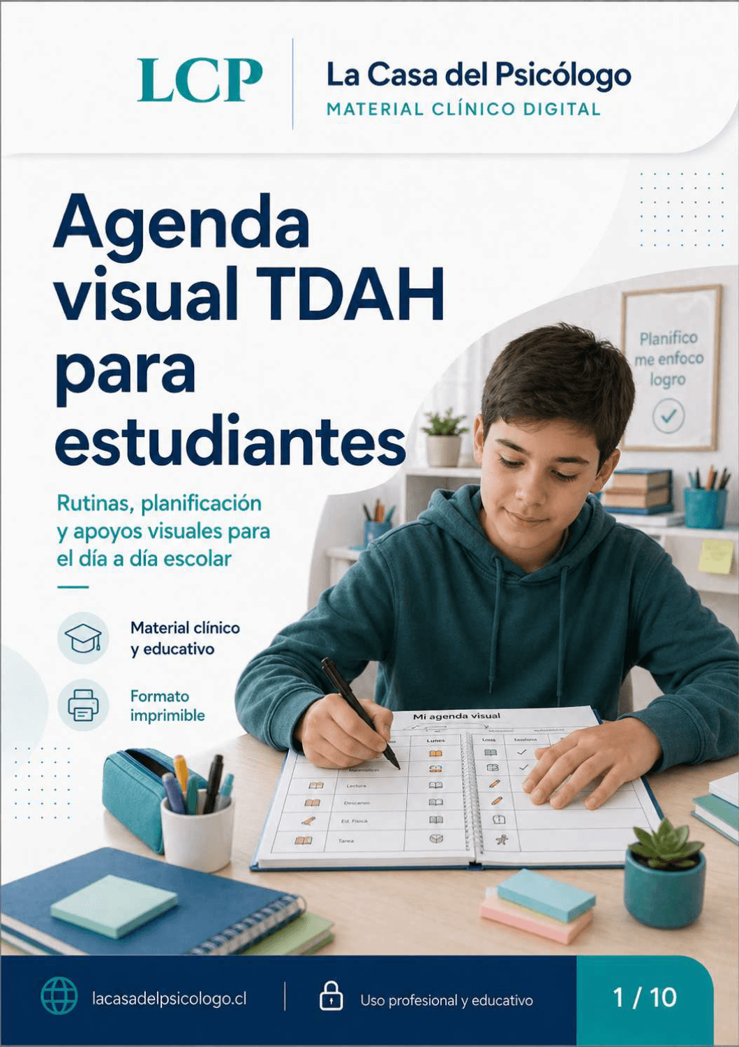 Agenda visual TDAH para estudiantes