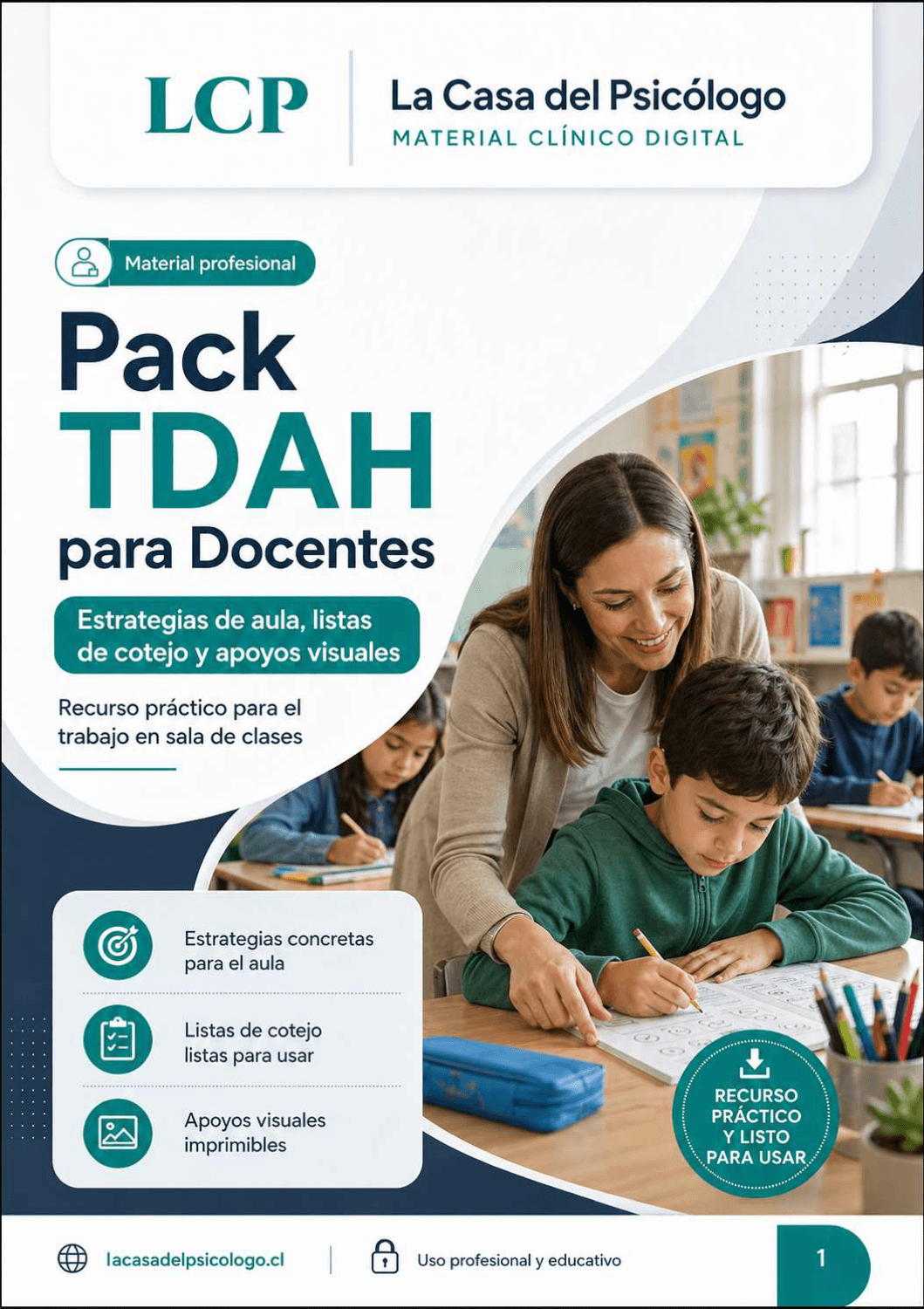 Pack TDAH para Docentes: Estrategias de aula y apoyos visuales